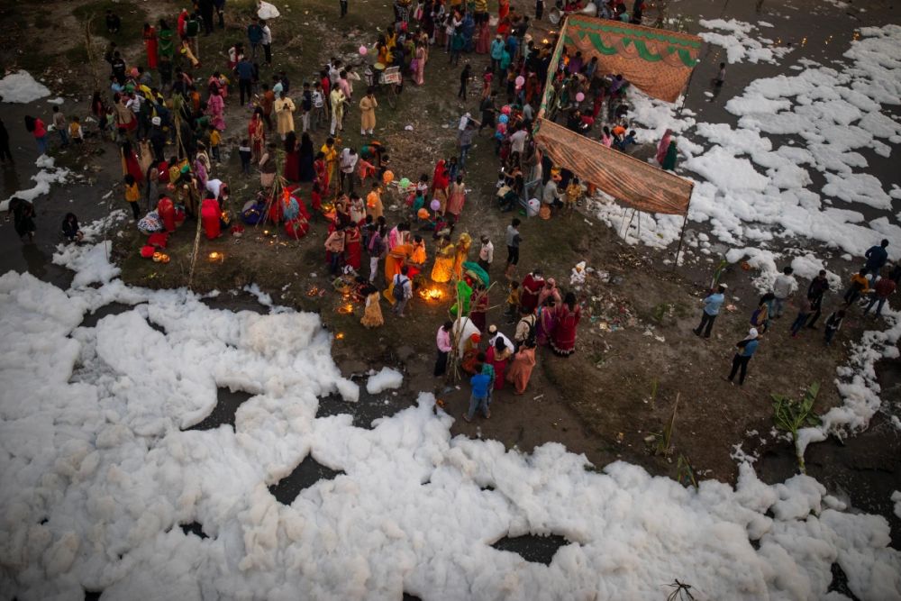 Pictures Explaining Reasons Behind Yamuna’s Foam-Filled Plight 