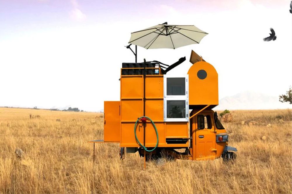 Young Architect Made a Solar-Powered Portable House on Rickshaw's Top