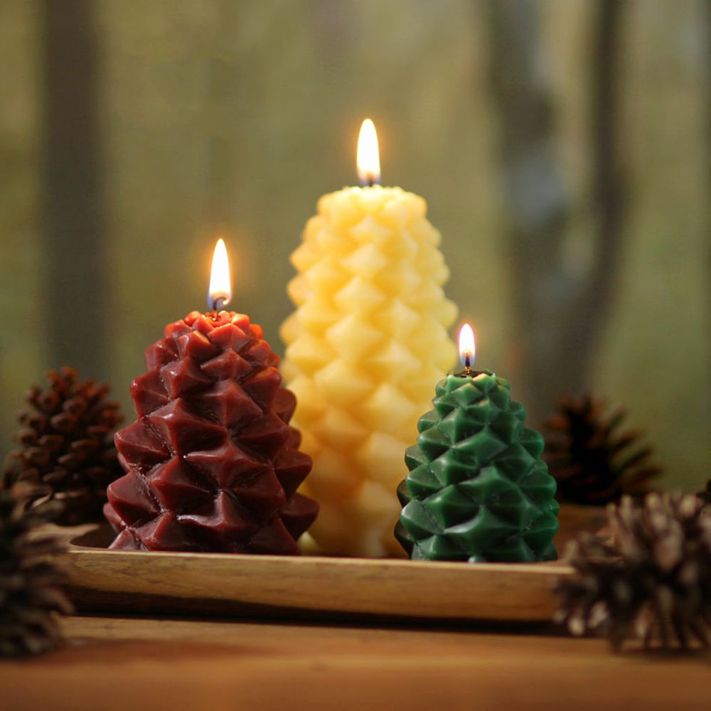 Beeswax Pinecone candles