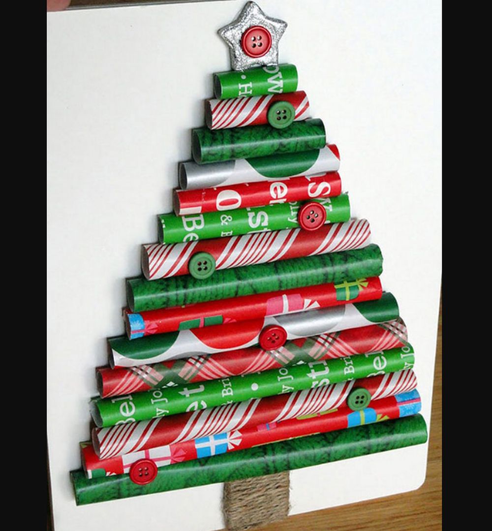 Wrapping Paper Christmas tree_alittletipsy - DIY Eco-Friendly Christmas trees