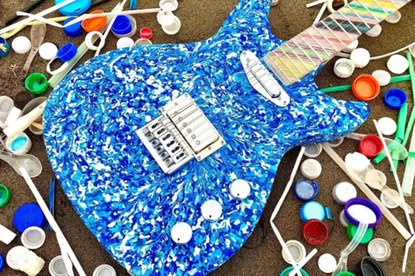 Artist Creates Functional Electric Guitar from Reclaimed Ocean Plastic