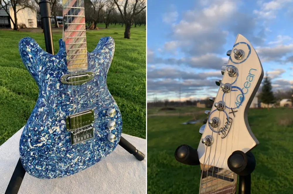 Artist Creates Functional Electric Guitar from Reclaimed Ocean Plastic