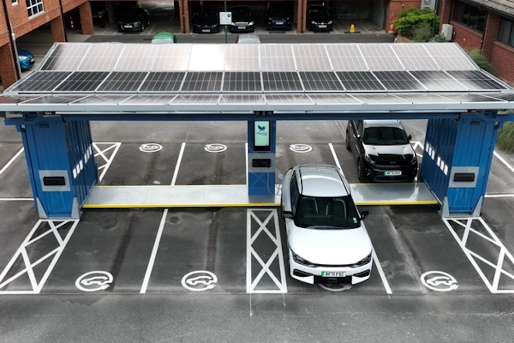 World’s First Pop-up Solar EV Charging Car Park