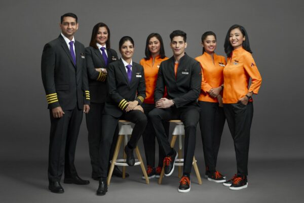 Akasa Air uniform made from recycled items