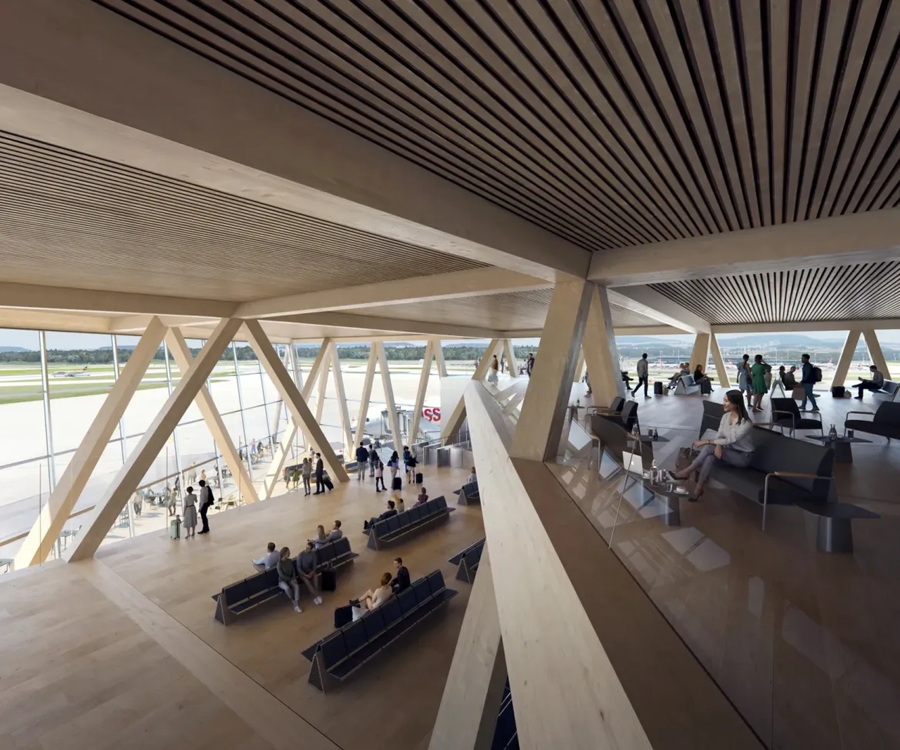 Airport Terminal Made of Wood to be Built in Zurich